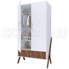 POLINI Шкаф двухсекционный kids Porto 3100 с 1 ящиком белый-дуб крафт (1 кор.) POLINI Шкаф двухсекционный kids Porto 3100 с 1 ящиком белый-дуб крафт (1 кор.)