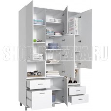 POLINI Шкаф трехсекционный kids Mirum 2330 белый (4 кор.)