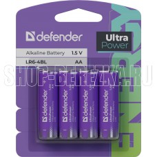 DEFENDER (56035) LR6-4BL АА, блистер, 4 шт., UltraPower