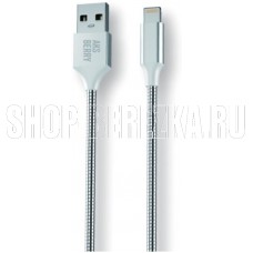 AKSBERRY (6900288560019) X161 Spring Lightning 2.4A., 1м в металлической оплетке, серебристый