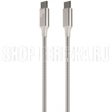 AKSBERRY (6900288580017) X161 Spring USB C - USB C, support 20V/5A, 100W, 1м в металлической оплетке, серебристый