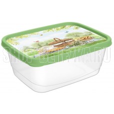 HOMVER Optima прямоугольный 0,85л с декором (зеленый) 222126218/08