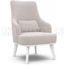 ЭЛЕГИЯ Комфорт-5 Кресло отдыха Высокая спинка CATANIA IVORY Снег (Лак) Категория 3 (1 кор.)