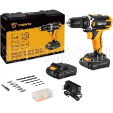 DEKO Sharker 16V в кейсе + набор 63 инструмента для дома, 16В, 2х1.5Ач 083-1041