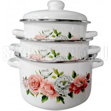 ЭМАЛЬ 2-3192/4М Розы и пионы эмал цил (3 предмета)