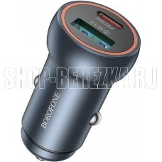 BOROFONE (6941991118579) BZ32A 1USB+1Type-C 3.0A PD30W+QC3.0 , Metal grey