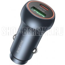 BOROFONE (6941991118630) BZ32B 1USB+1Type-C 3.0A PD30W+QC3.0 , Metal grey