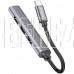 HOCO (6931474765482) HB26 USB HUB Type-C+1USB 3.0+3USB 2.0 , Metal Grey