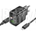 HOCO (6942007639798) CS25Aai 1USB+1Type-C 3.0A QC3.0 PD 20W , Black