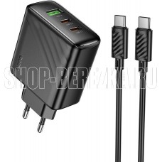 HOCO (6942007639828) CS26Aaa 1USB+2Type-C 3.0A PD 45W , Black