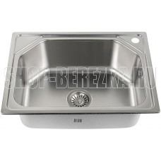 FABIA 604506 Мойка кухонная врезная 60 х 45 см, толщина 0,6 мм, глубина 200 мм, в комплекте большой сифон с переливом. МАТОВАЯ
