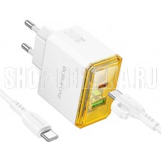 BOROFONE (6941991110696) BAS32A 1USB+1Type-C 3.0A QC3.0 PD 30W White