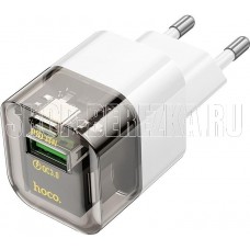 HOCO (6942007609821) 1USB+1Type-C 3.0A QC3.0 PD 30W Transparent Black