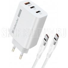 DEFENDER (83681) СЗУ UPС-60 65W, USB A+C+С, кабель Type-C