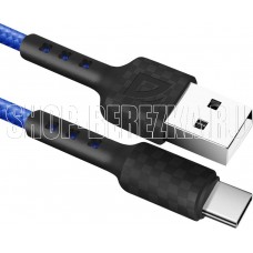 DEFENDER (87113BLU) USB кабель F181 TypeC 1м,2.4А, нейлон