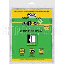 NADZOR Сетка москитная для окон, 1,5*1,5 м, белая, в пакете, MSN015P