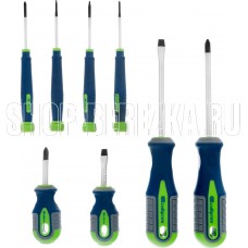 СИБРТЕХ Набор отверток универсальный, CrV, трехкомпонентные рукоятки, 8 предметов 13375 СИБРТЕХ Набор отверток универсальный, CrV, трехкомпонентные рукоятки, 8 предметов 13375