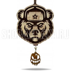 AROMA BAR подвеска ?Медведь в шапке? в крафтовой упаковке с мини-брелоком в коричнево-белом цвете 49342
