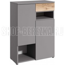 МЕБЕЛЬ-КОМПЛЕКС ЙОРК Комод 2х дверный с ящиком Серый шифер/Дуб Делано