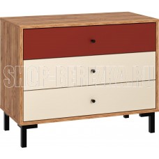 МЕБЕЛЬ-КОМПЛЕКС JAM Комод 3Я Дуб крафт табачный/Сатин/Терракот
