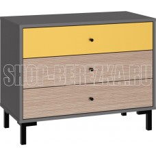 МЕБЕЛЬ-КОМПЛЕКС JAM Комод 3Я Серый шифер/Грэви/Сэнд