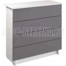 МЕБЕЛЬ-КОМПЛЕКС ЛАЙТ Комод 4Я Белый/Серый шифер