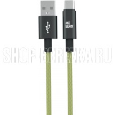 AKSBERRY (6900295560019) X163 Nylon silk USB-A - Type-C, салатовый