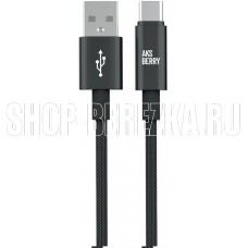 AKSBERRY (6900295590016) X163 Nylon silk USB-A - Type-C, черный