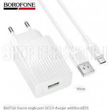 BOROFONE (6941991122668) BAS72Am 1USB 3.0A QC3.0 18W для micro USB White