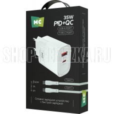 MORE CHOICE (4620202555618) NC82a 1USB+1Type-C 3.0A PD 35W+QC3.0 для Type-C Type-C White