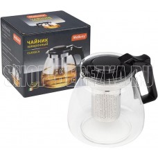 MALLONY Чайник заварочный CLASSICA, объем 1100 мл, стекл, с фильтром из нерж стали (910131) MALLONY Чайник заварочный CLASSICA, объем 1100 мл, стекл, с фильтром из нерж стали (910131)