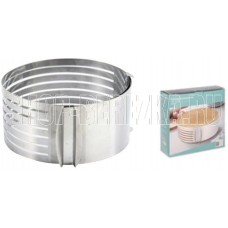 MALLONY Форма для выпечки раздвижная с прорезями (кольцо для нарезки коржей) TORTA, диам. 16-22 см (108345)