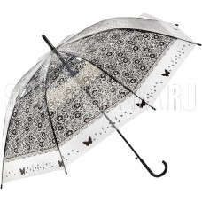 РЫЖИЙ КОТ Зонт-трость полуавтоматический BASIC, 90 см (ЭВА), цвет: черный (107775)