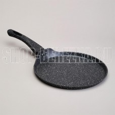 AGNESS 932-523 BLACK MARBLE блинная с а/приг.покрытием 24Х2см индукция
