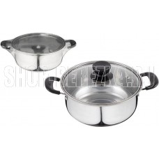 БЕЗ ТМ Кастрюля Promo, объем 1,25л. из нержавеющей стали с крышкой (104613)