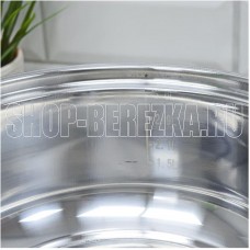 БЕЗ ТМ Кастрюля Promo, объем 3.6 л, из нержавеющей стали с крышкой из жаропрочного стекла (104616)