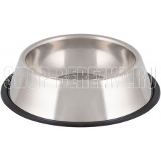 РЫЖИЙ КОТ Миска для животных с антискользящим дном, нержавеющая сталь, резина, 18 см, 380 мл (106767)