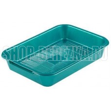 РЫЖИЙ КОТ Лоток с сеткой 36*26*6,5 см., бирюзовый (перламутровый) (106097)