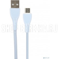 PERFEO (U4022) ULTRA SOFT USB A вилка - Micro USB вилка, 2.4A, голубой, силикон, длина 1 м