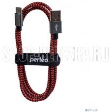 PERFEO (U4901) USB A вилка - Type-C вилка, черно-красный, длина 1 м