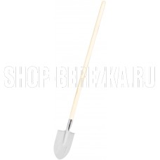 СИБРТЕХ Лопата штыковая, нержавеющая сталь, 200х265х1385 мм, ребра жесткости, деревянный черенок, 614675