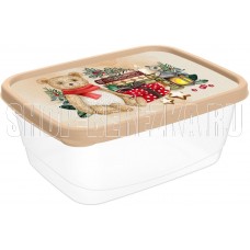 HOMVER Контейнер для продуктов прямоугольный 0,85л с декором 