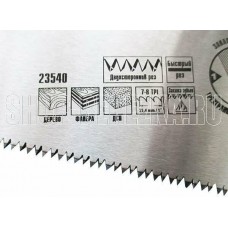 MATRIX Ножовка по дереву, 400 мм, 7-8 TPI, зуб-3D, каленый зуб, двухкомпонентная рукоятка 23540