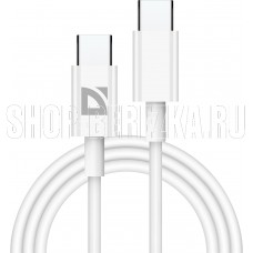 DEFENDER (87507) USB кабель F182 TypeC-TypeC 1м, 30 Вт, PD,TPE,белый