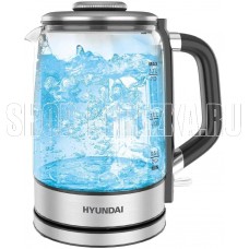 HYUNDAI Чайник HYK-G5501 1.7л. 2200Вт серебристый/черный (стекло)