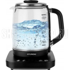 HYUNDAI Чайник HYK-G5506 1.7л. 2200Вт черный/серебристый (стекло)