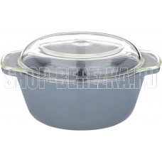 AGNESS ФОРМА ДЛЯ ЗАПЕКАНИЯ СО СТЕКЛЯННОЙ ЖАРОПРОЧНОЙ КРЫШКОЙ 28*23*13,4СМ 2,5Л СЕРАЯ (КОР=6ШТ.) 189-311