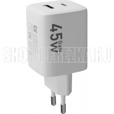 DEFENDER (83245) UPA-145 45W, USB A+C, белый DEFENDER (83245) UPA-145 45W, USB A+C, белый