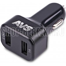 AVS UC-523 USB 2 порта (3А,черный) с вольтметром