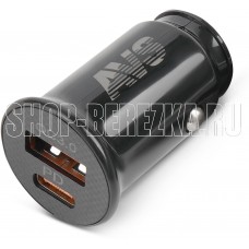 AVS USB автомобильное зарядное устройство 2 порта UC-614 (USB QC 3.0+PD Type C)